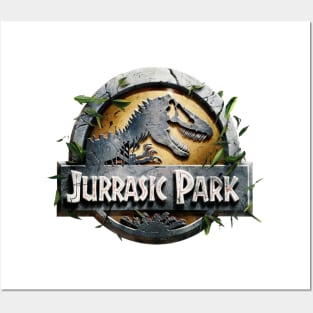 Jurrasic Park logo engraved in stone Posters and Art